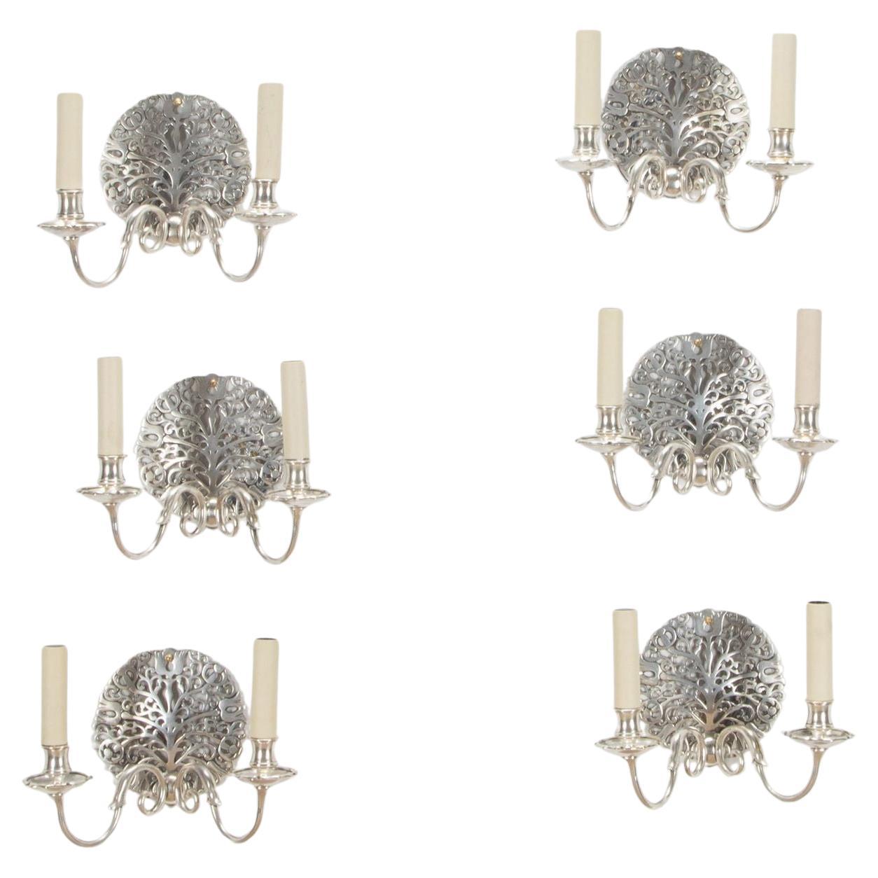 Set of Six Arts and Crafts Wall Sconces