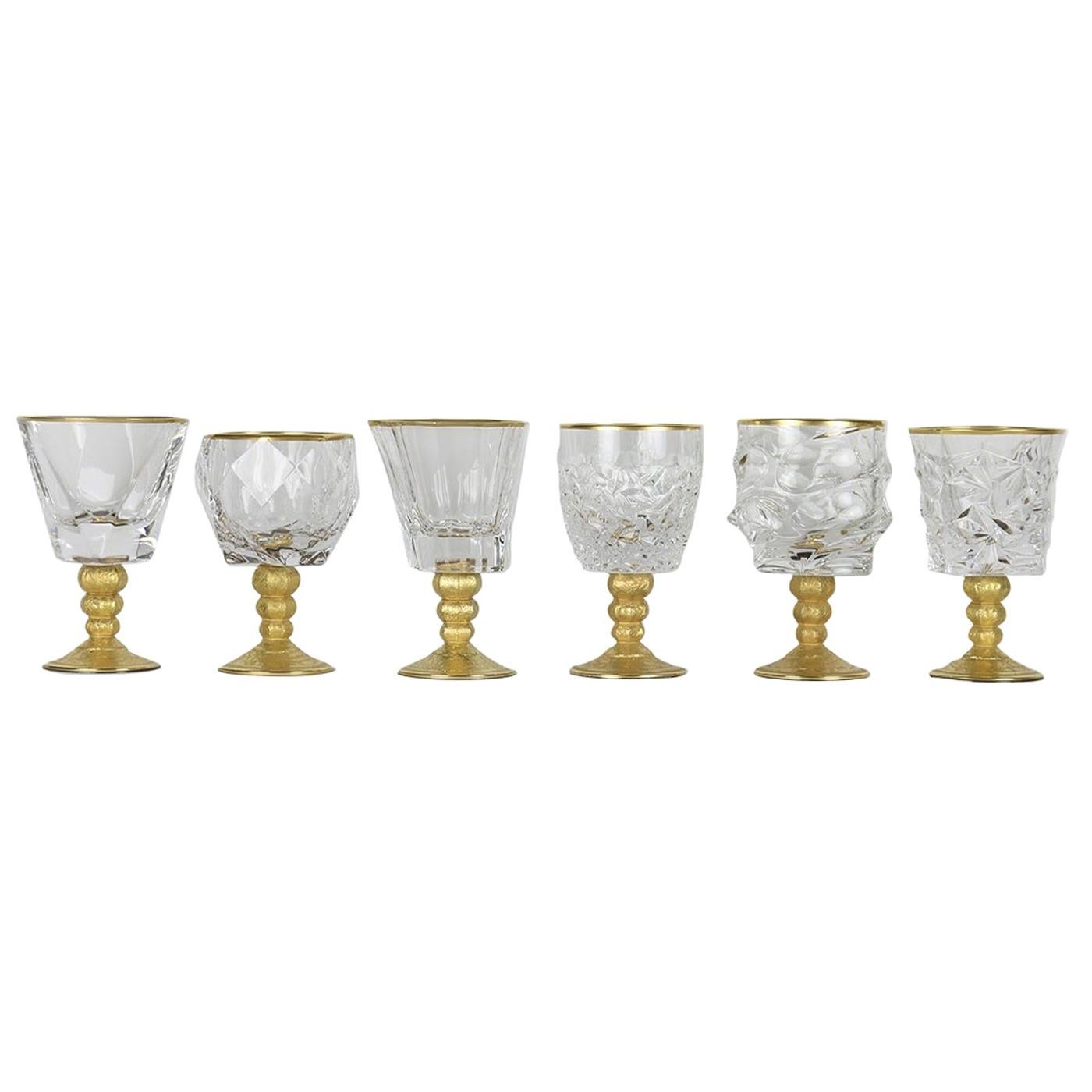 Set of Six Assorted Goblets in Gold For Sale at 1stDibs gold goblets