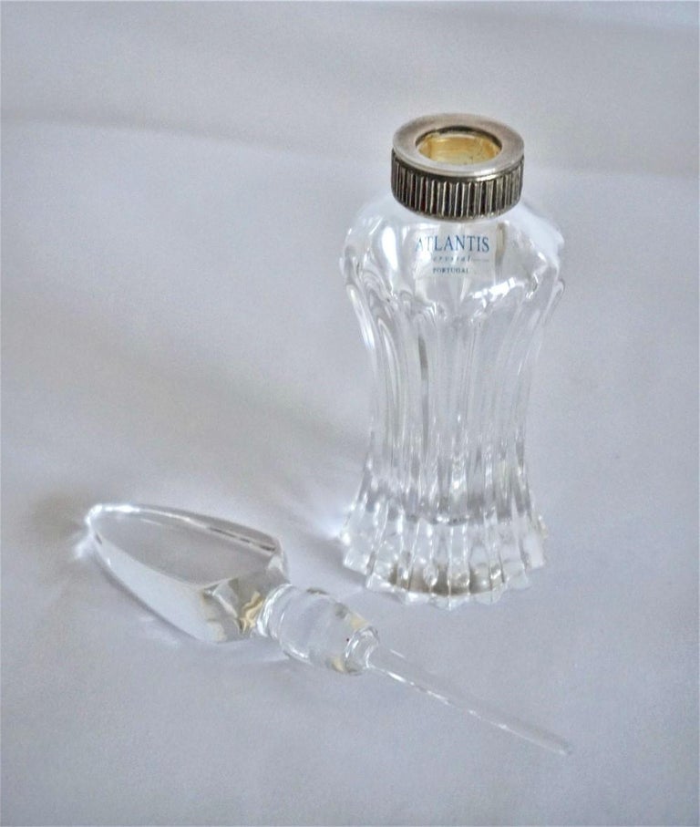 Set of Six Art Deco Atlantis Crystal and Silver Perfume Bottles 6