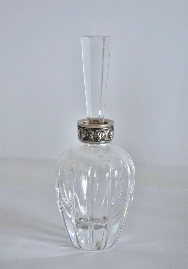 Set of Six Art Deco Atlantis Crystal and Silver Perfume Bottles 1