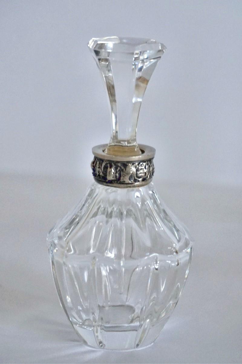 Set of Six Atlantis Crystal and Silver Perfume Bottles 2