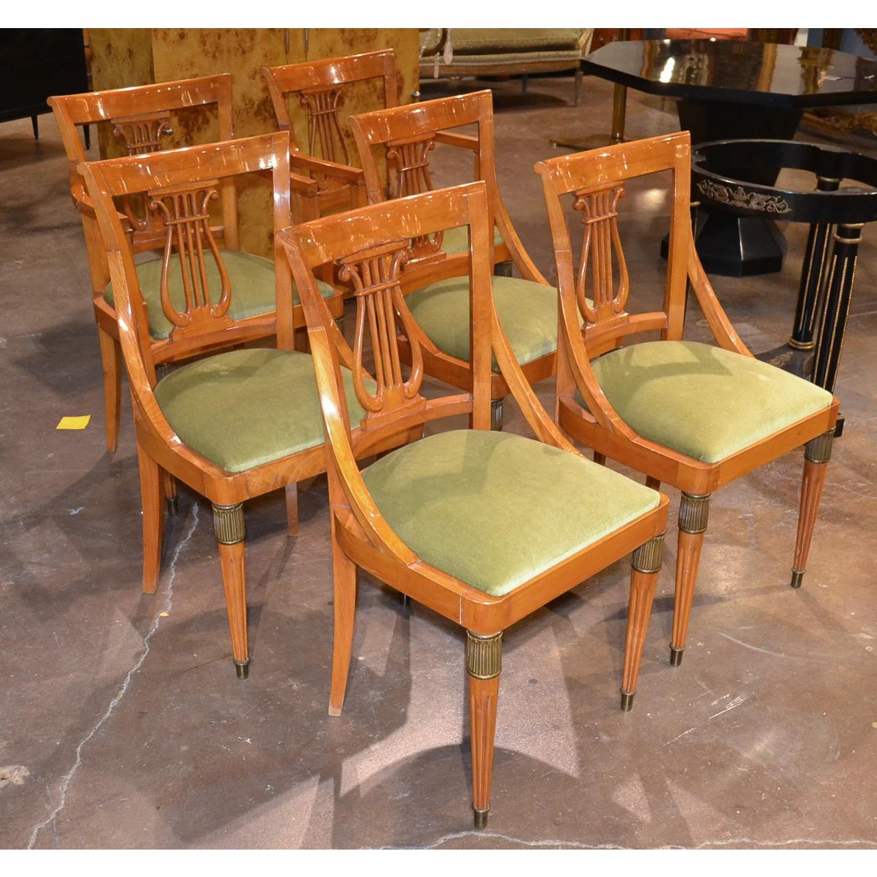 Set of Six Austrian Biedermeier Dining Chairs 3