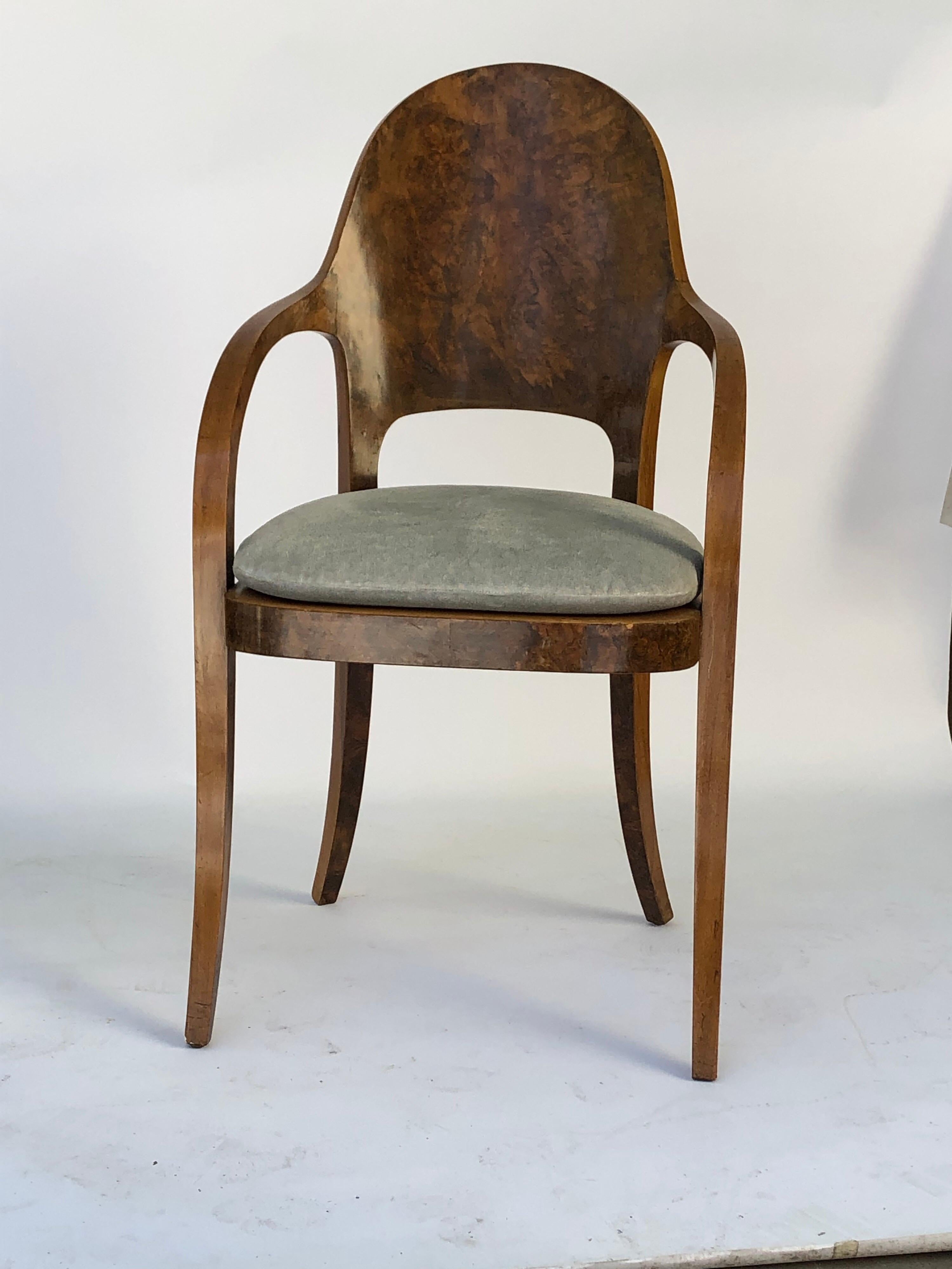 Six Austrian or Italian Walnut Dining Armchairs 3