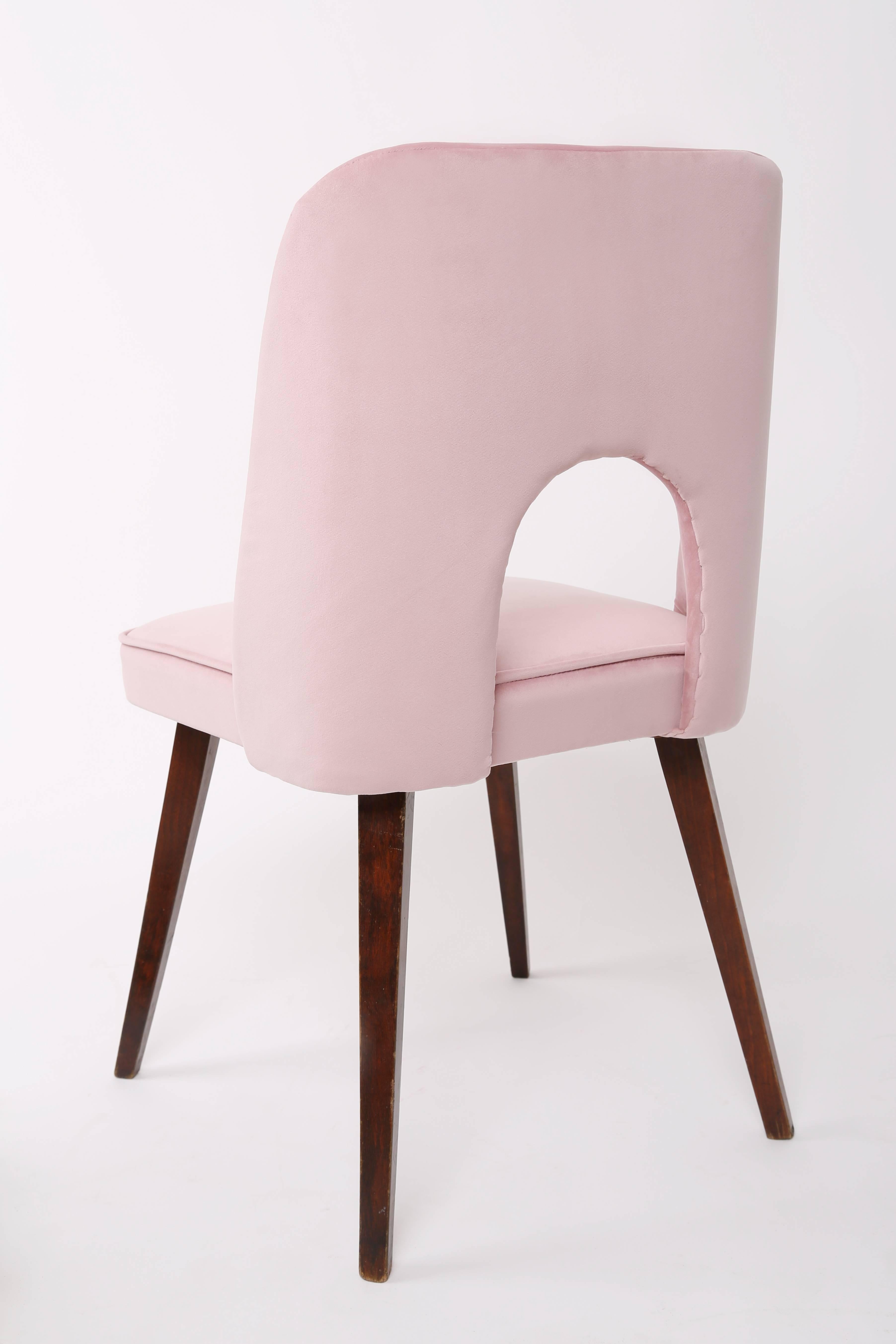 Fait main Ensemble de six chaises rose pâle « Shell », années 1960 en vente