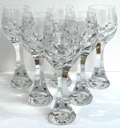 Set of Six Baccarat Crystal 'Neptune' 9.25" Goblets, Possibly Custom Order