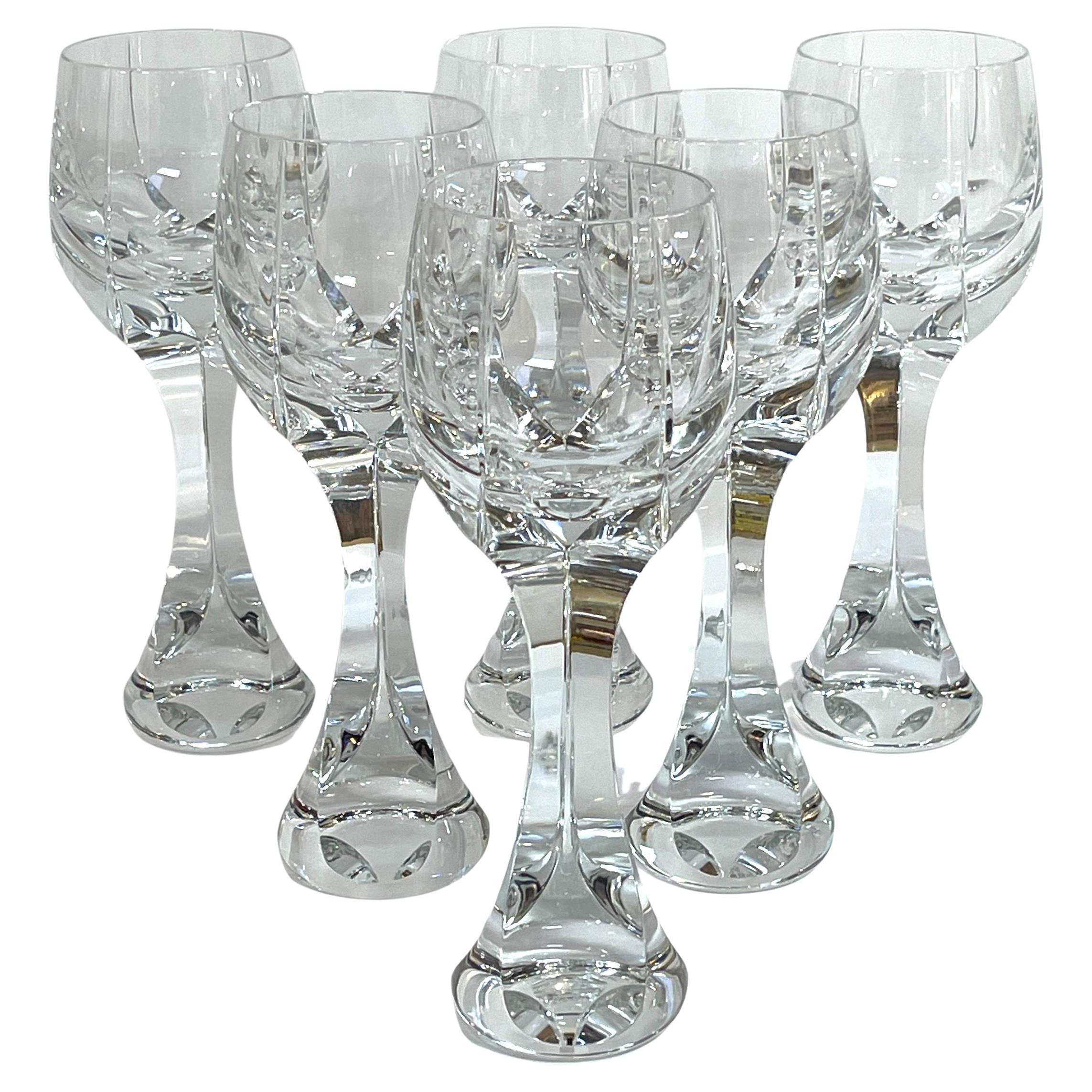 Set of Six Baccarat Crystal 'Neptune' 9.25" Goblets, Possibly Custom Order  For Sale