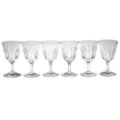 Retro Set of Six Baccarat Crystal 'Verone' Pattern Sherry or Port Glasses, circa 1950s