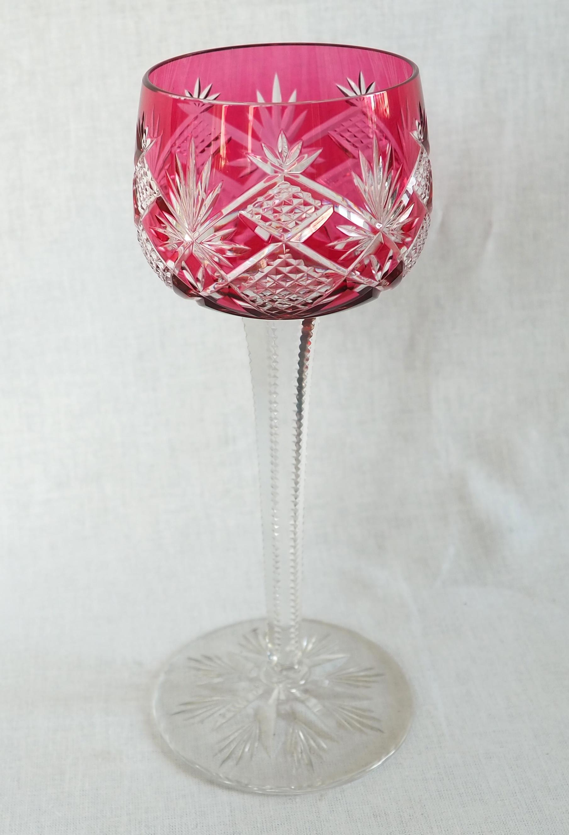 Art déco Ensemble de six verres à vin en cristal de Baccarat - Modèle No No. en vente