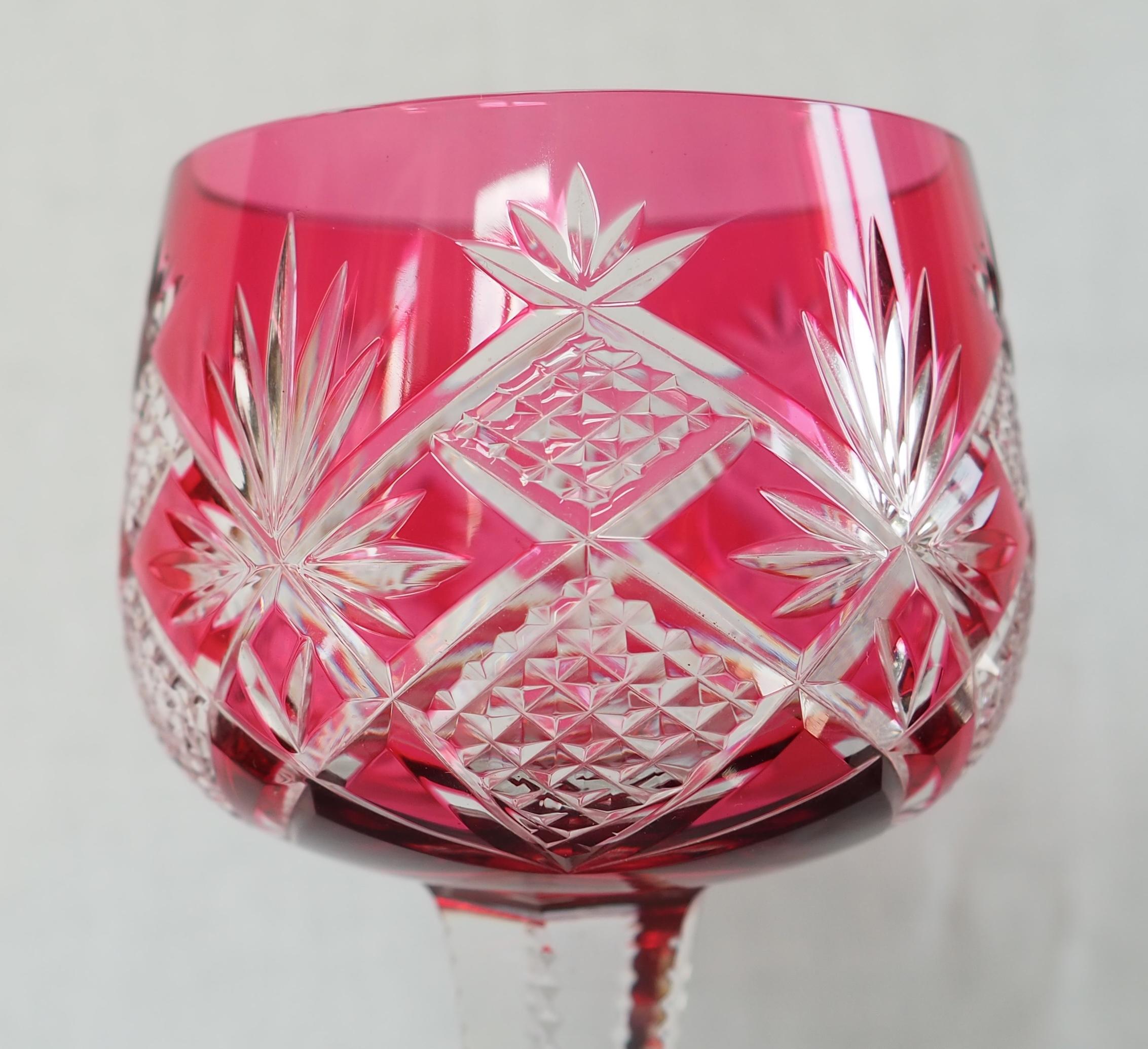 Ensemble de six verres à vin en cristal de Baccarat - Modèle No No. Bon état - En vente à GRENOBLE, FR