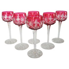 Ensemble de six verres à vin en cristal de Baccarat - Modèle No No.