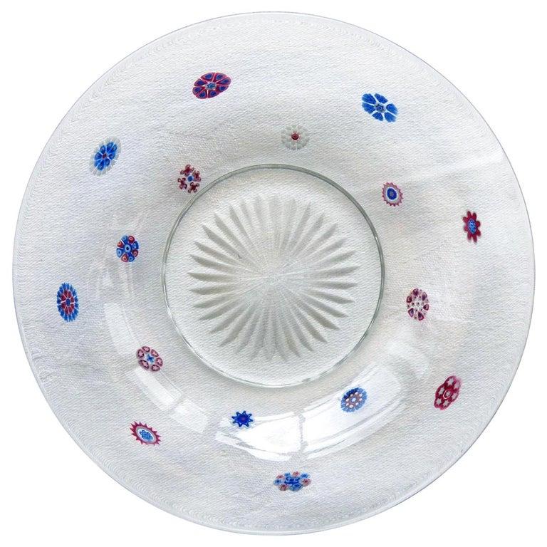 French Set of Six Baccarat Millefiori Plates For Sale
