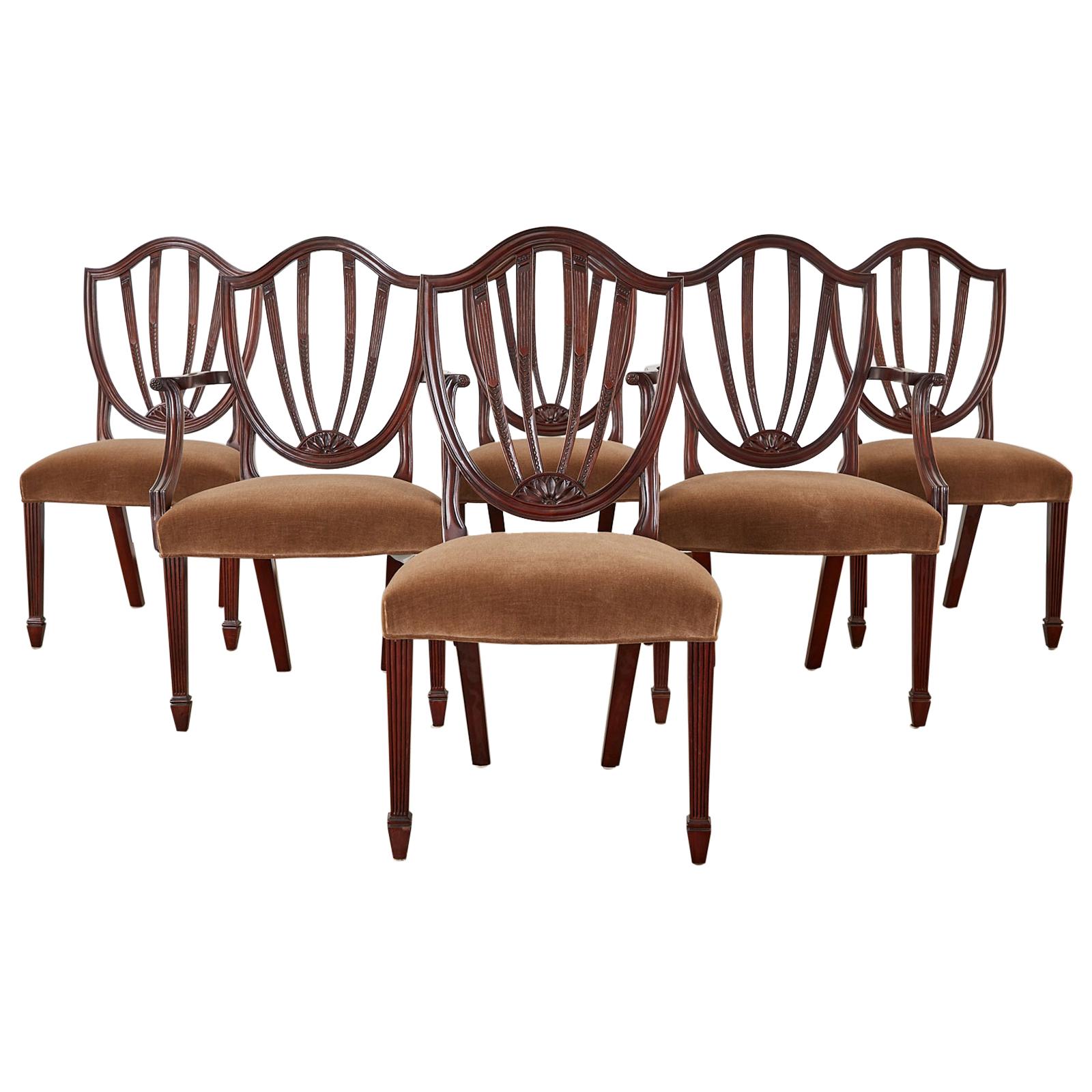 Set of Six Baker Charleston Collection Mahogany Dining Chairs