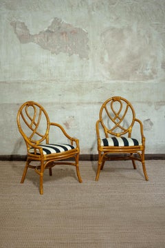 Set Of Six Bamboo Chairs - 1970s