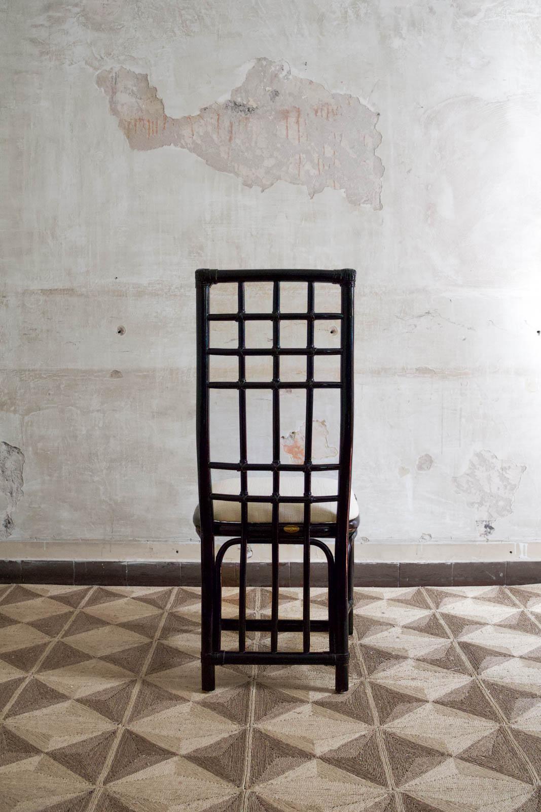 Ensemble de six chaises en bambou - années 1980 Bon état - En vente à Roma, RM