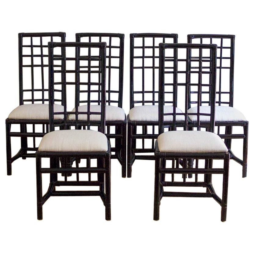 Set of Six Bamboo Chairs – 1980s