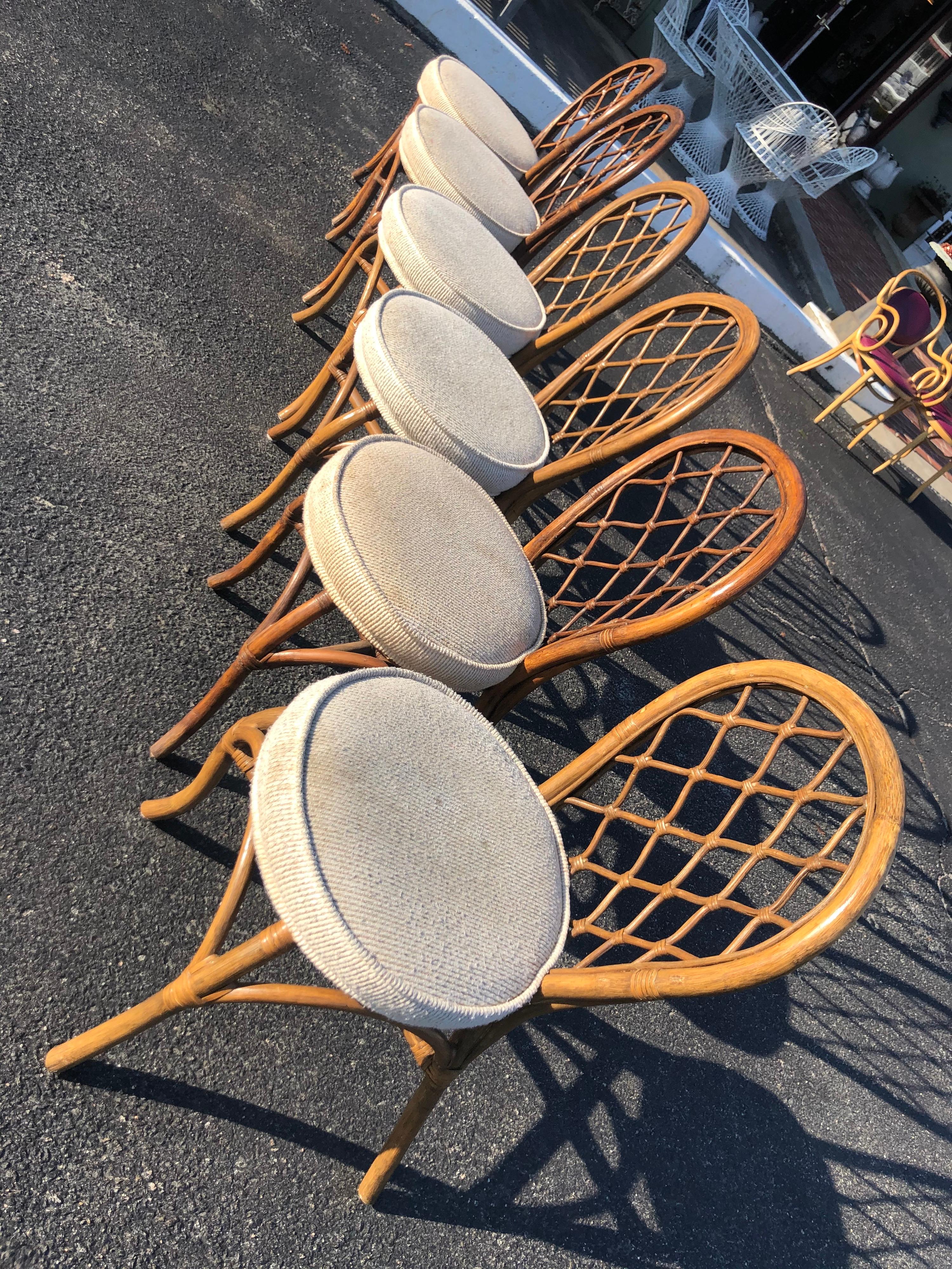 Set of Six Bamboo Chairs 6