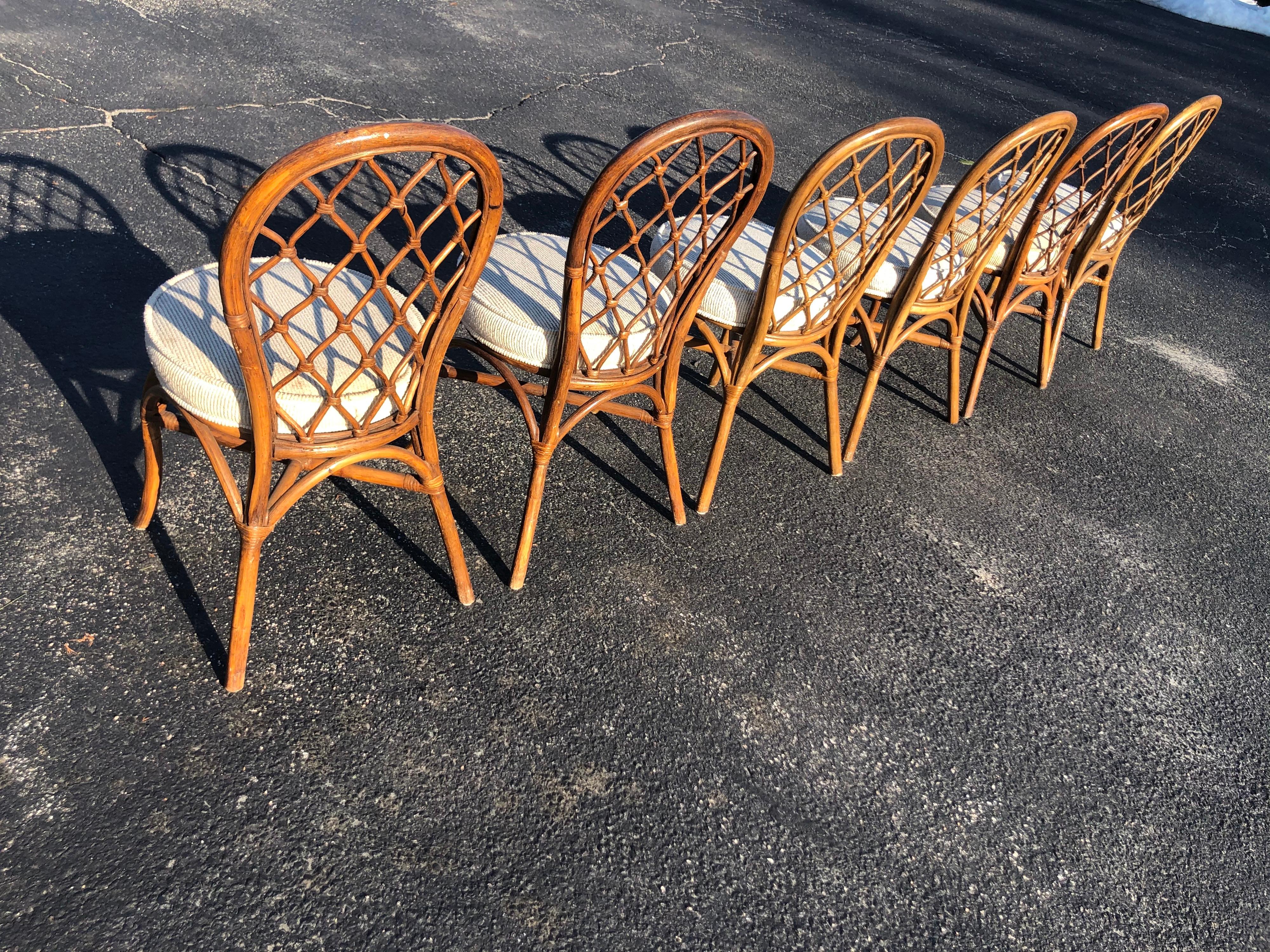 Set of Six Bamboo Chairs 8