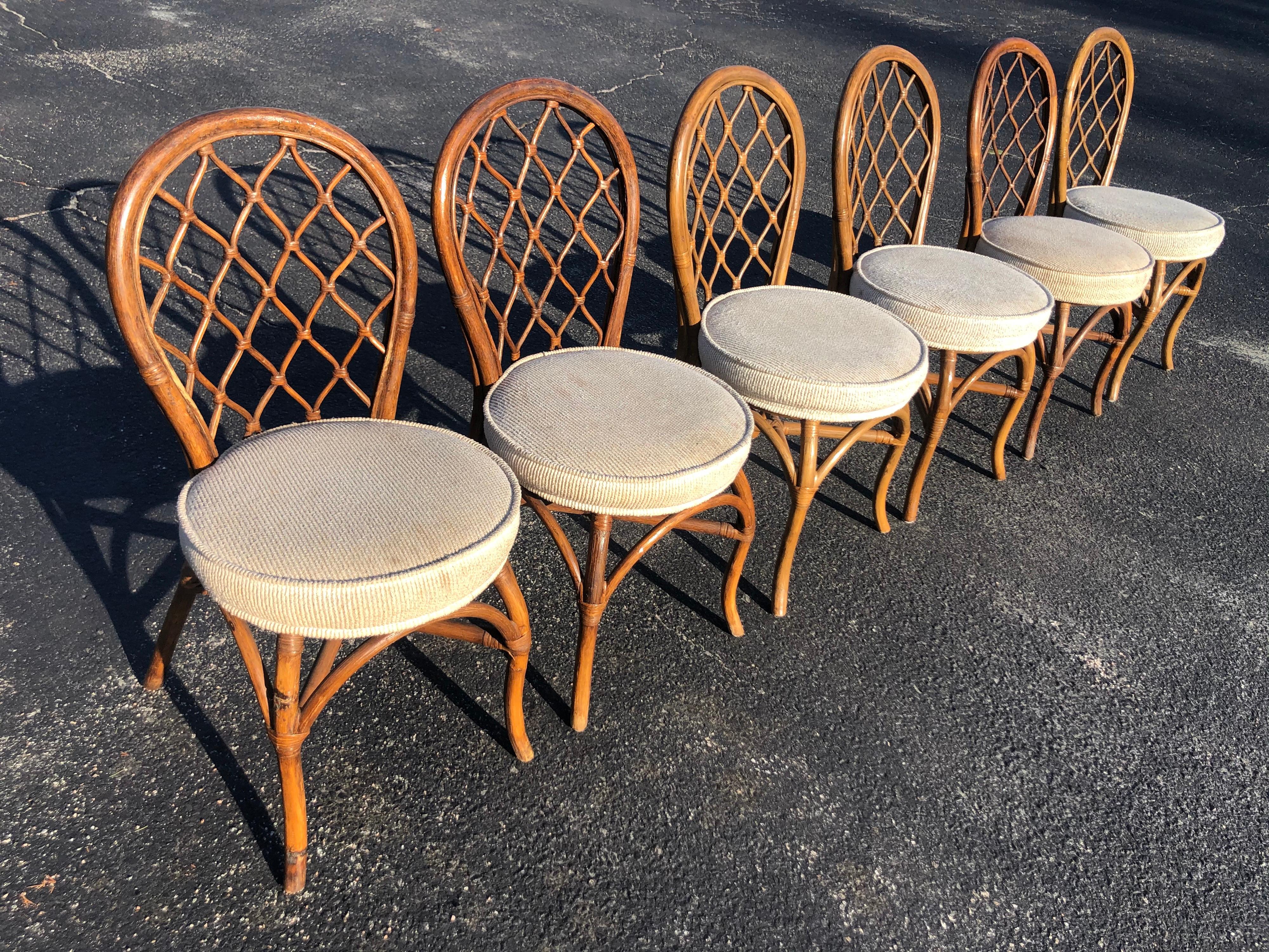 Set of six bamboo chairs. We also have a matching table these go with. Please see last photo.
Can discount if both are purchased together.
 