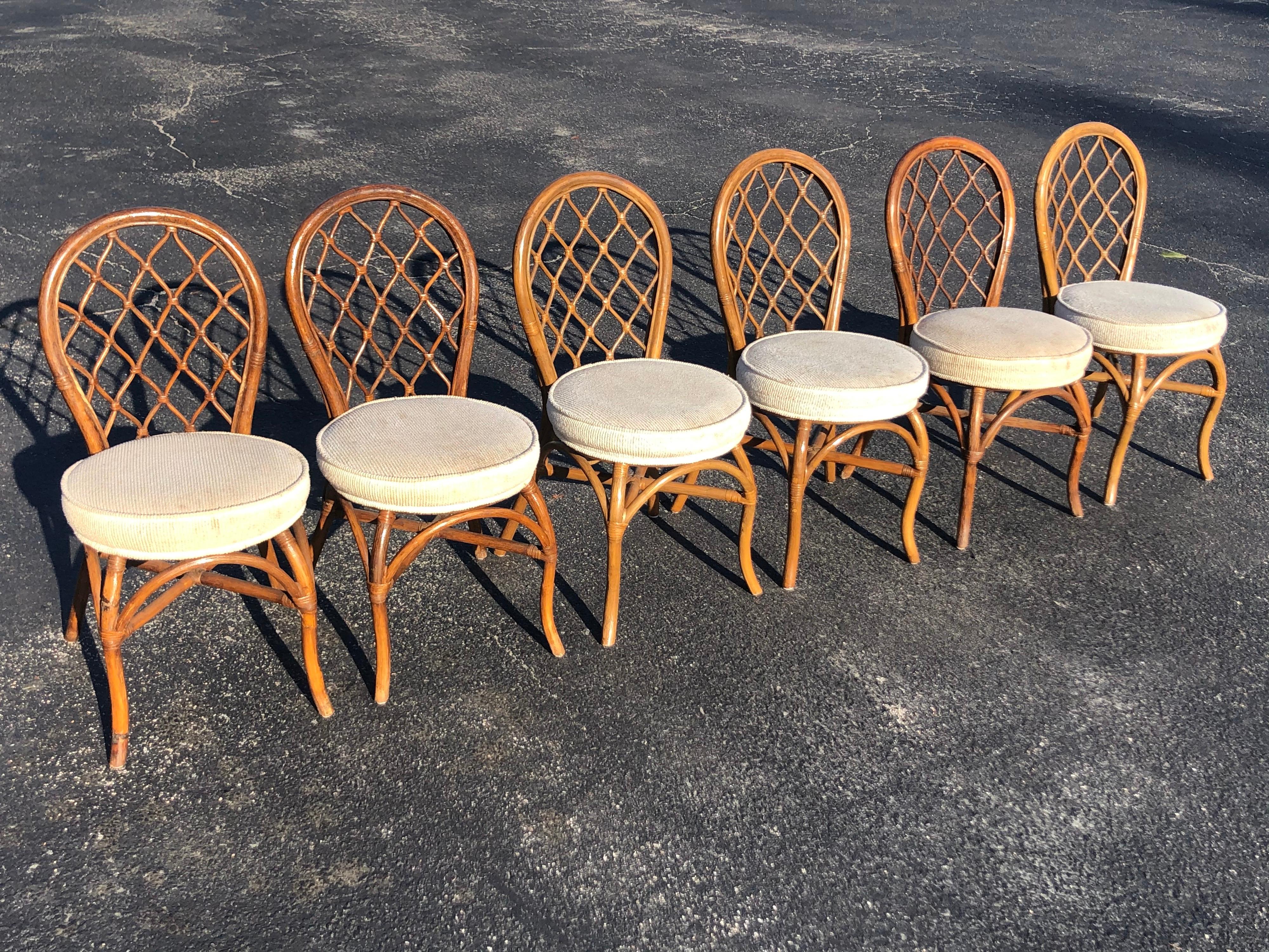 Set of Six Bamboo Chairs In Good Condition In Redding, CT