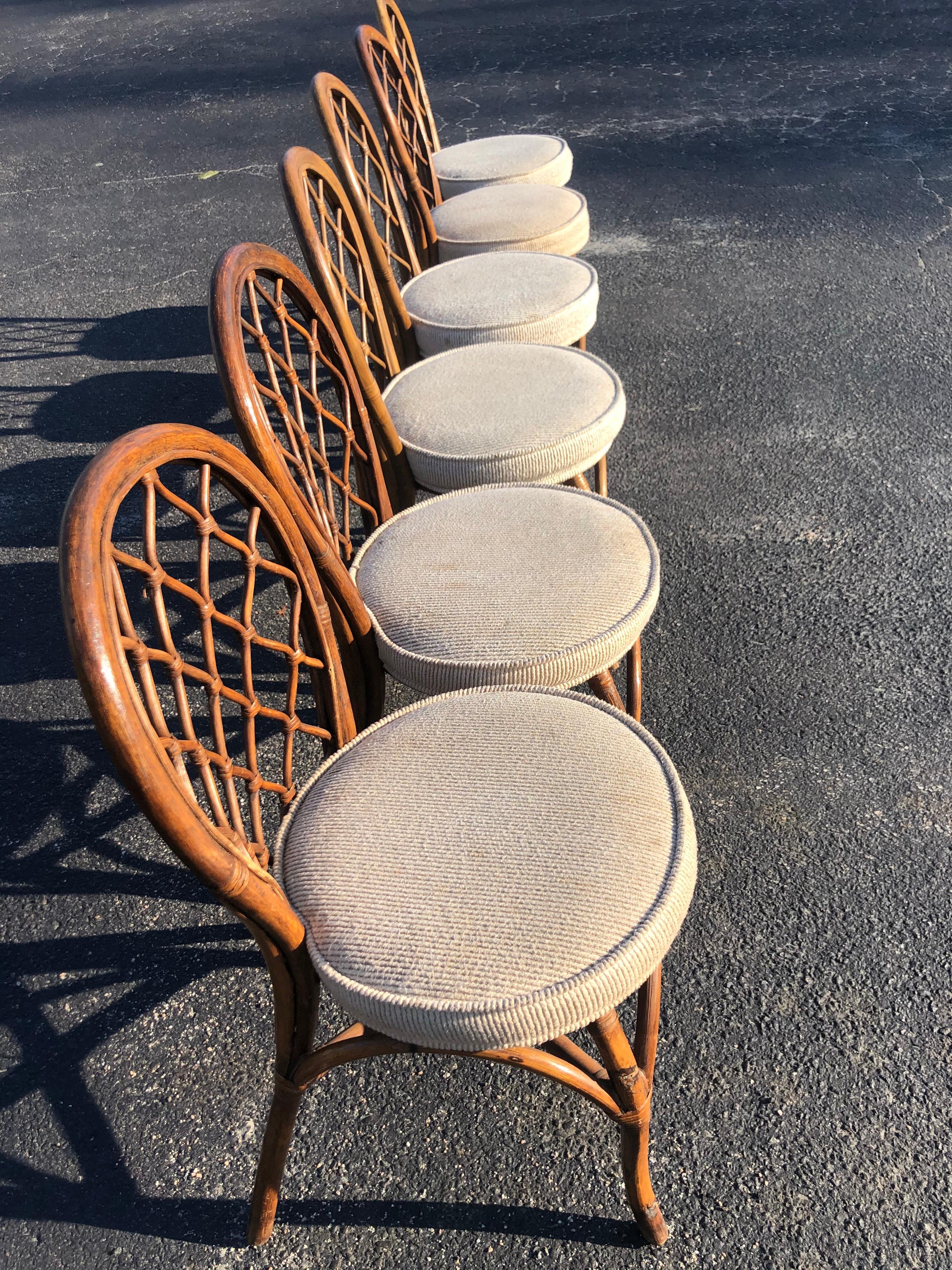 Set of Six Bamboo Chairs 1