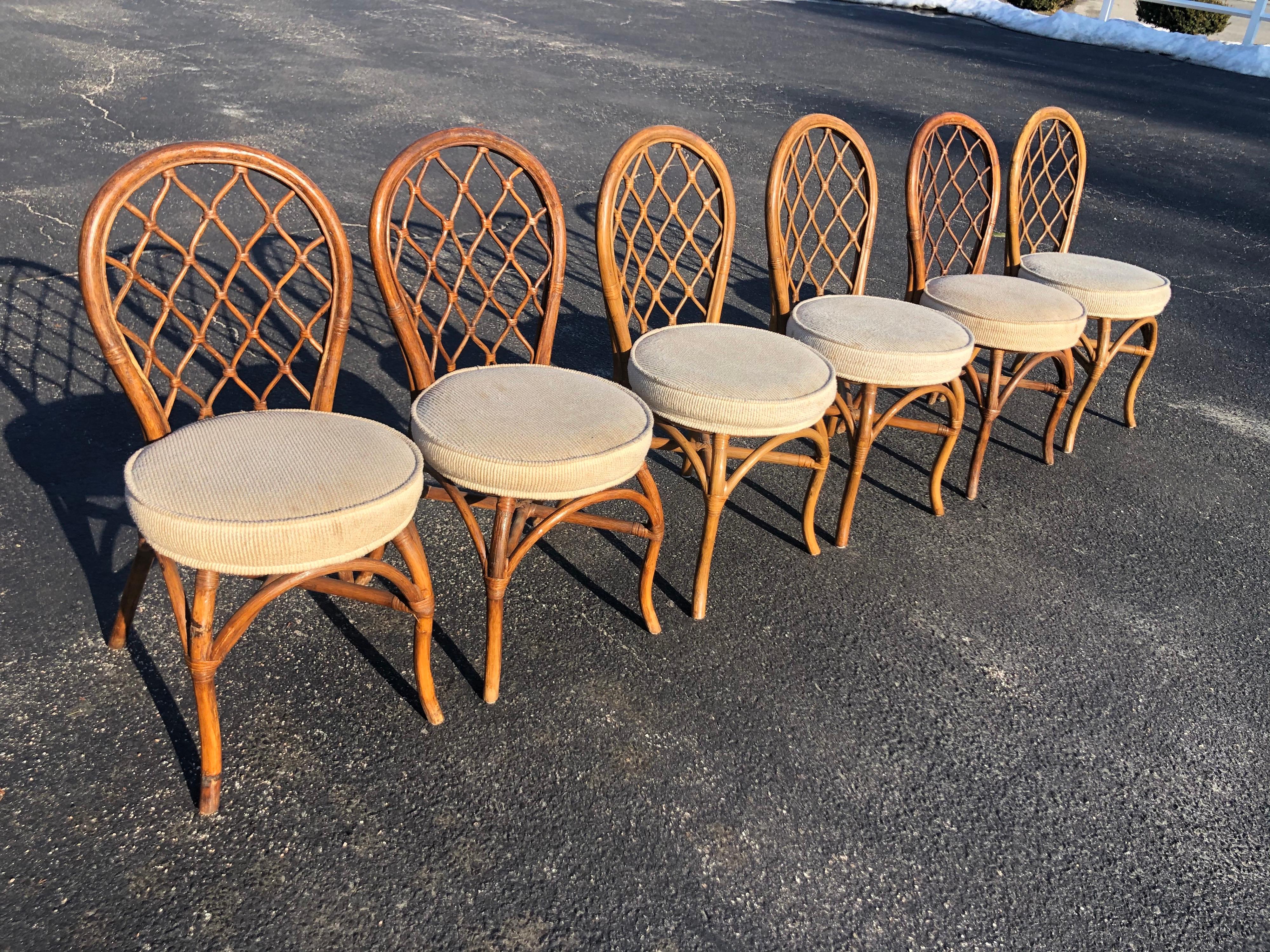 Set of Six Bamboo Chairs 3