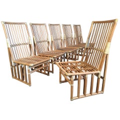 Set of Six Bamboo Dining Chairs by Kipp Stewart for Summit Furniture