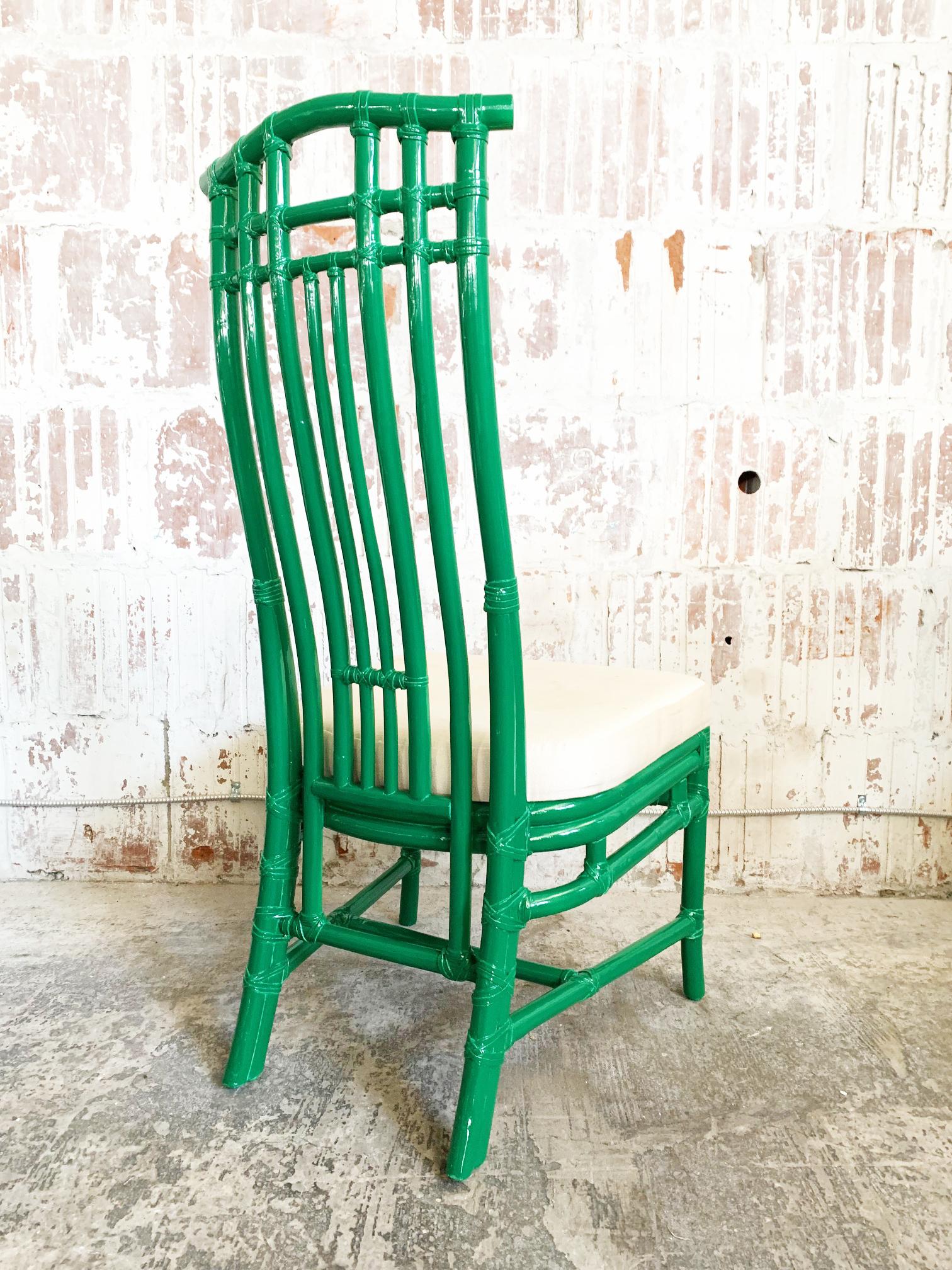 Late 20th Century Set of Six Bamboo Pagoda Dining Chairs by McGuire