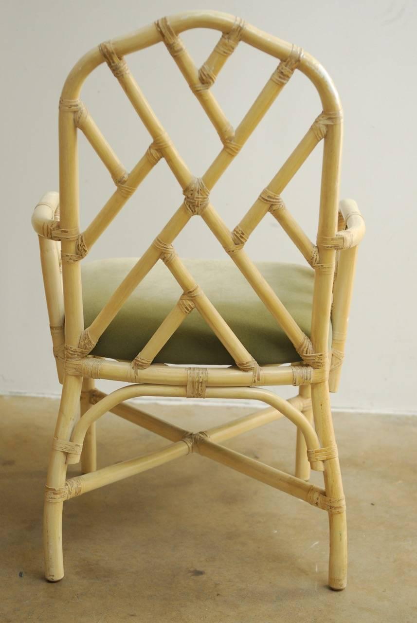 Set of Six Bamboo Rattan Dining Chairs by Brown Jordan 8