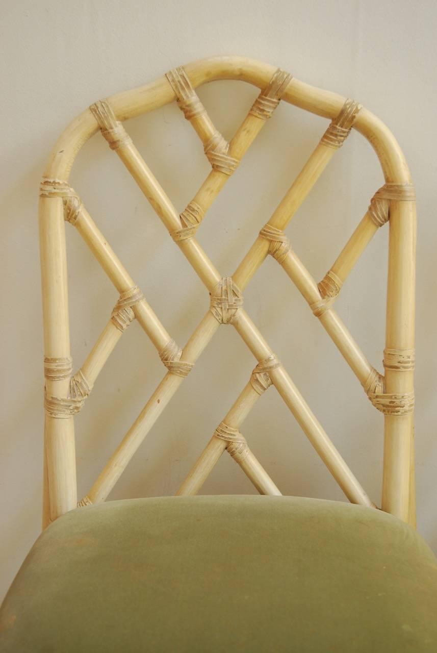 American Set of Six Bamboo Rattan Dining Chairs by Brown Jordan