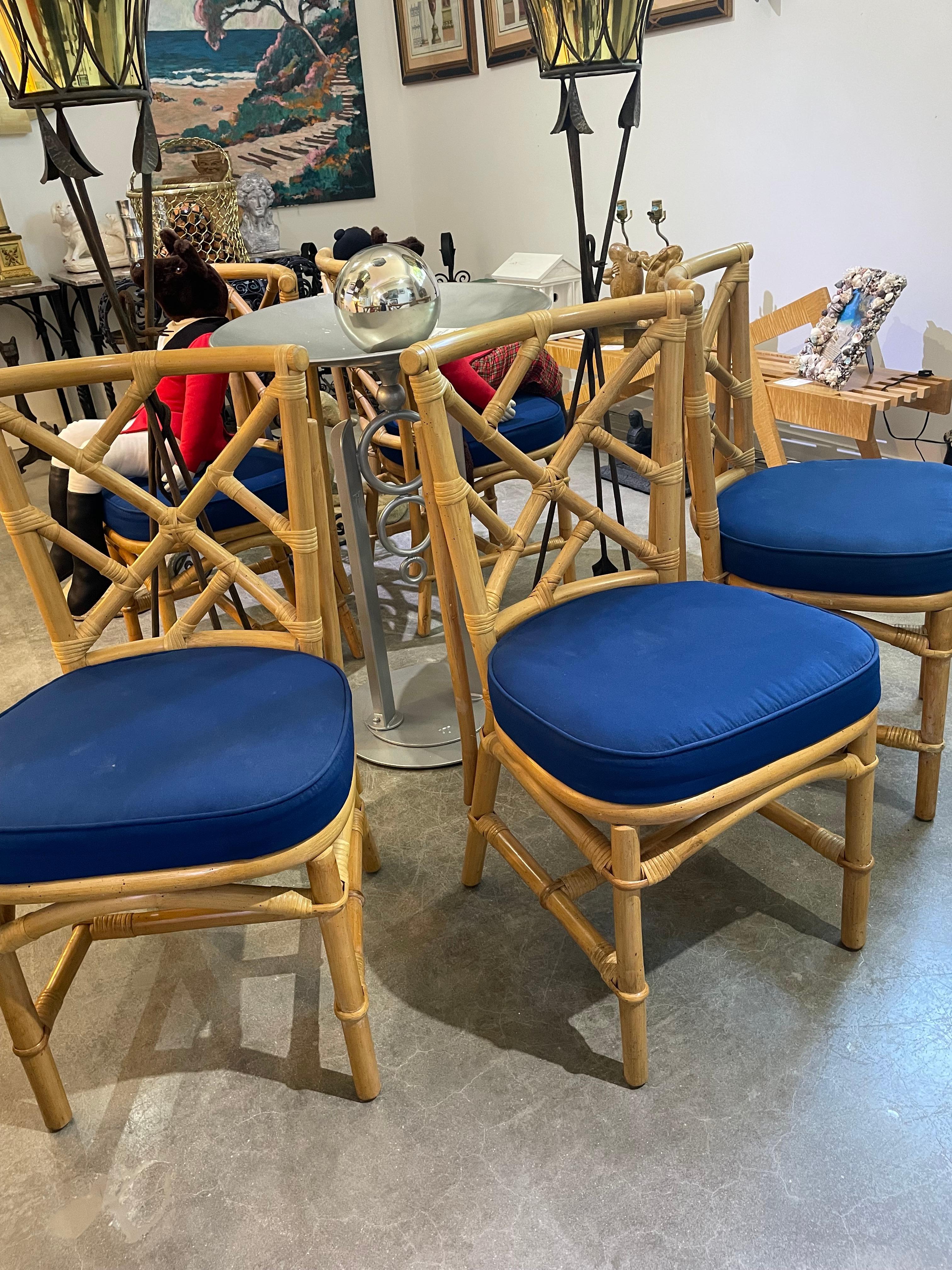 Set of Six Bamboo Side Chairs 13