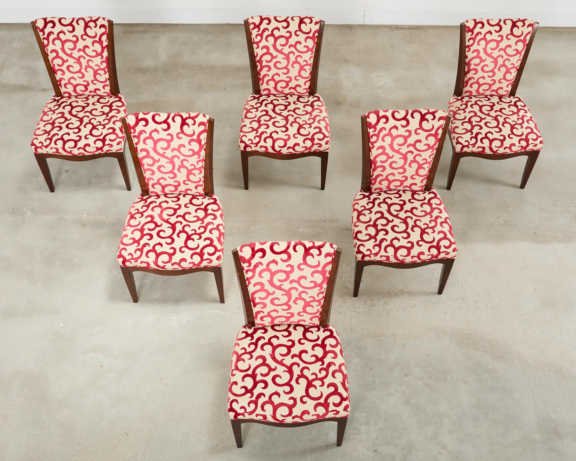 Modern Set of Six Barbara Barry Baker Mahogany Dining Chairs For Sale