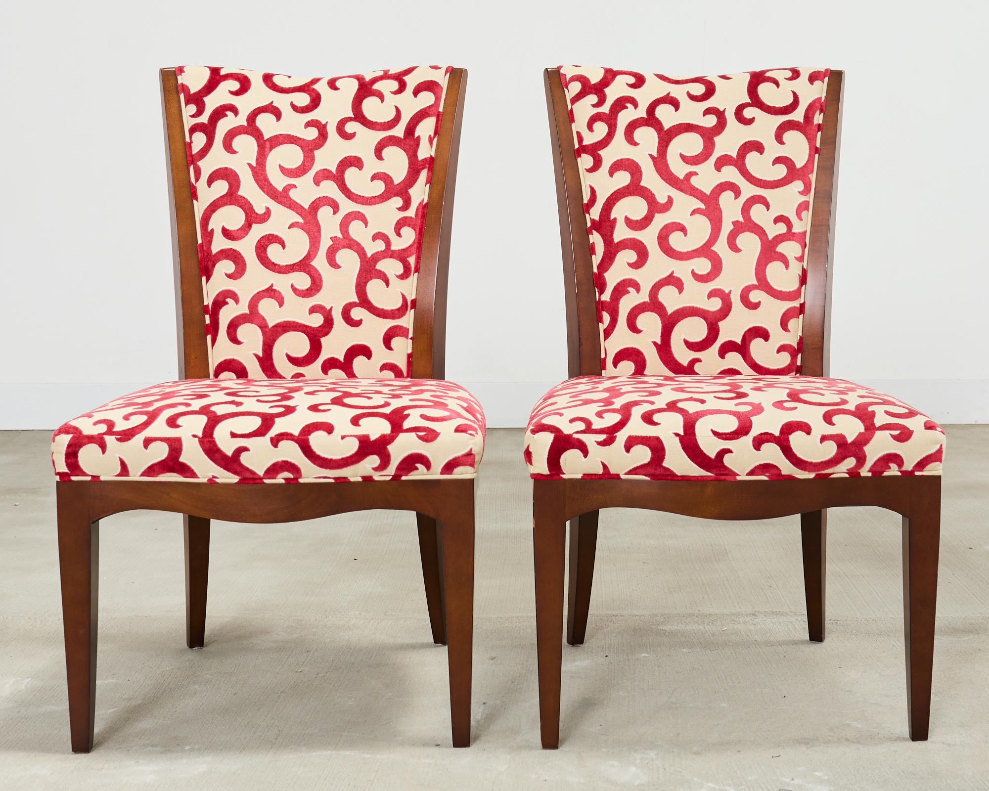 American Set of Six Barbara Barry Baker Mahogany Dining Chairs For Sale