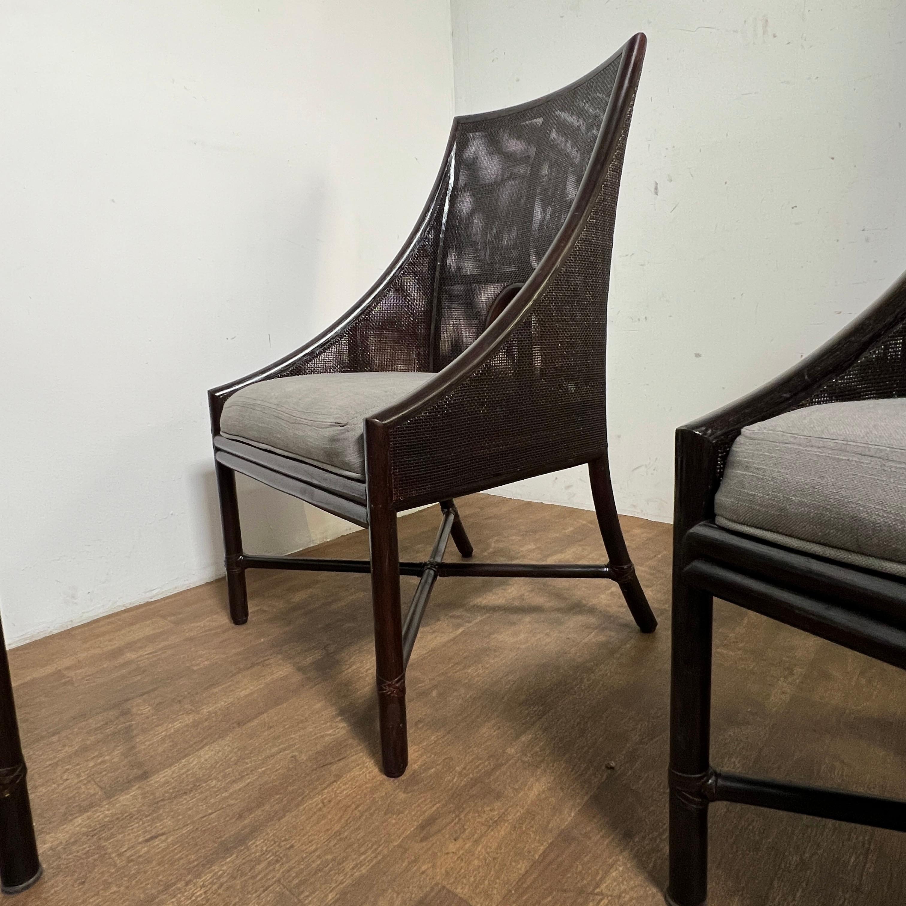 Ensemble de six chaises de salle à manger en rotin et canne de Barbara Barry pour McGuire en vente 2