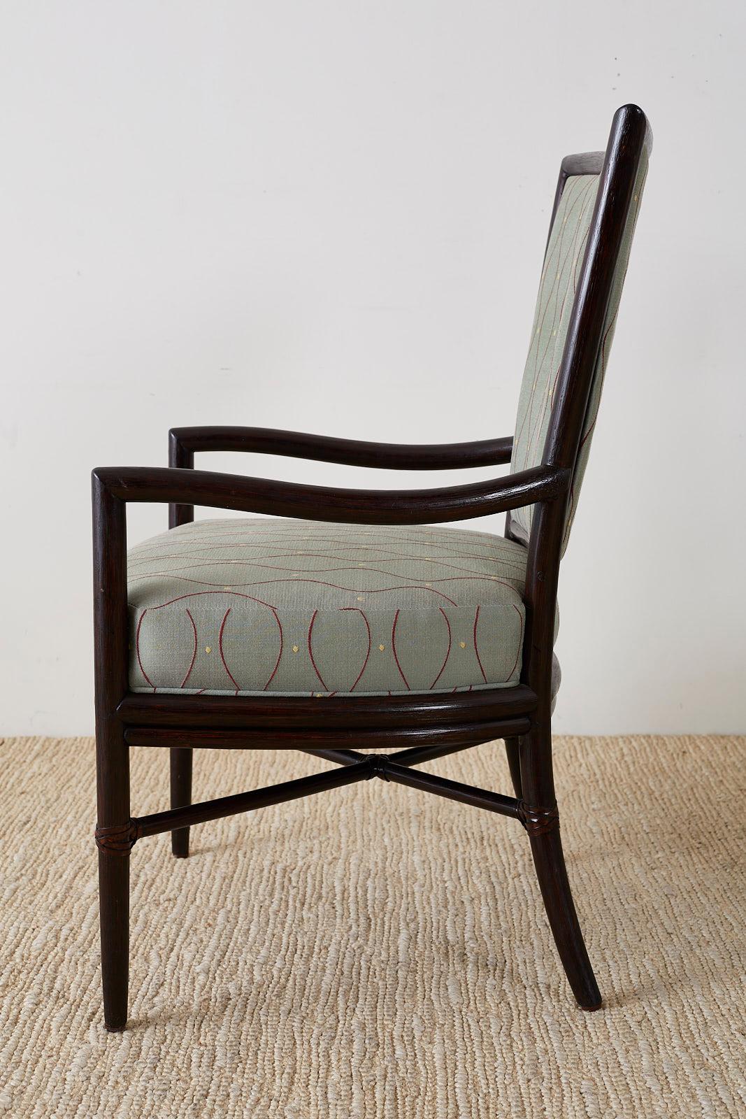 Set of Six Barbara Barry for McGuire Rattan Dining Chairs 3