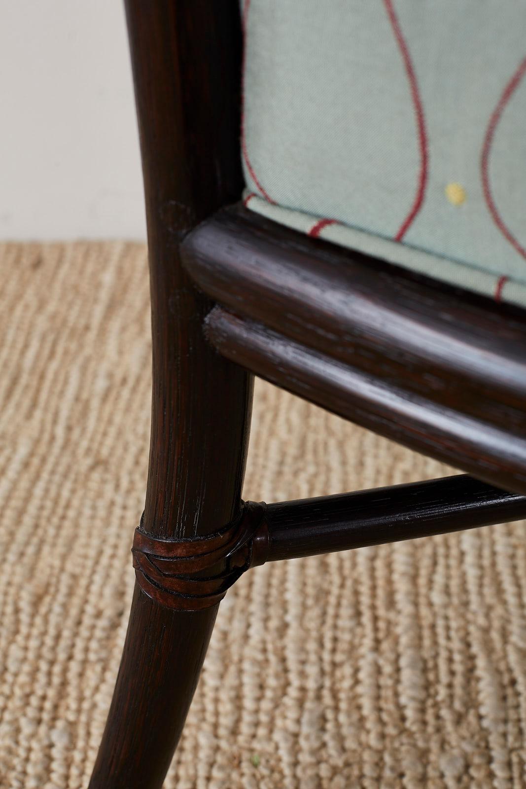 Set of Six Barbara Barry for McGuire Rattan Dining Chairs 5