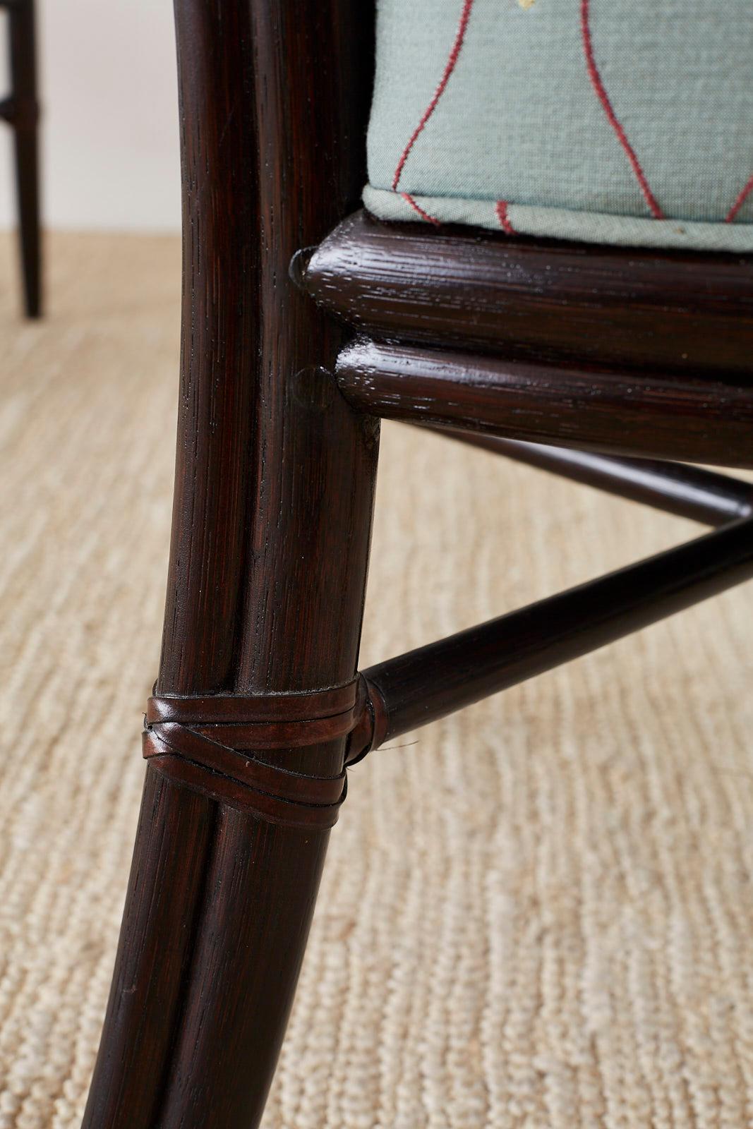 Set of Six Barbara Barry for McGuire Rattan Dining Chairs 7