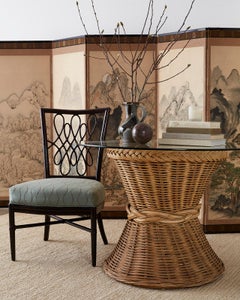 Set of Six Barbara Barry for McGuire Rattan Dining Chairs