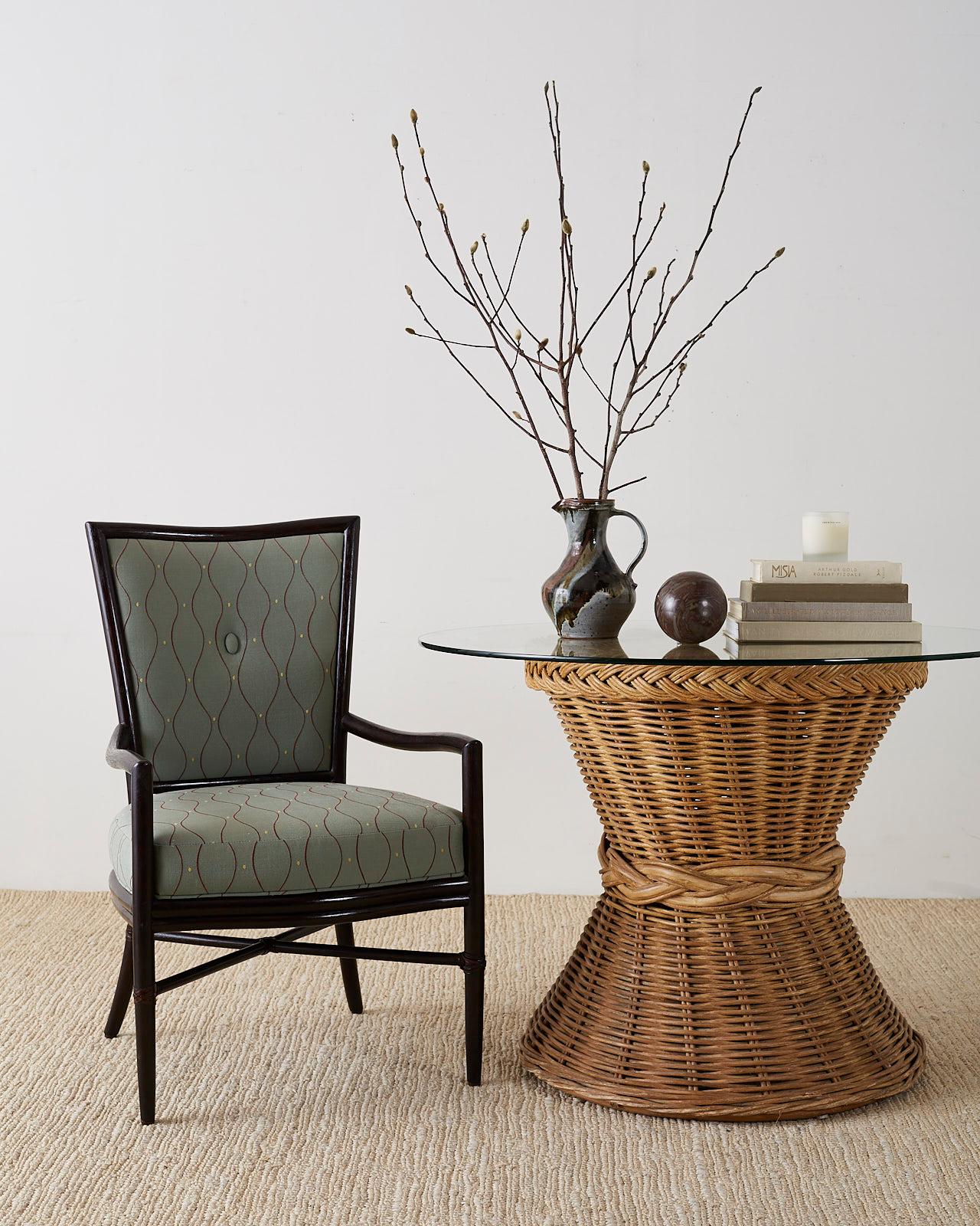 Set of Six Barbara Barry for McGuire Rattan Dining Chairs 11