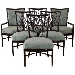 Set of Six Barbara Barry for McGuire Rattan Dining Chairs