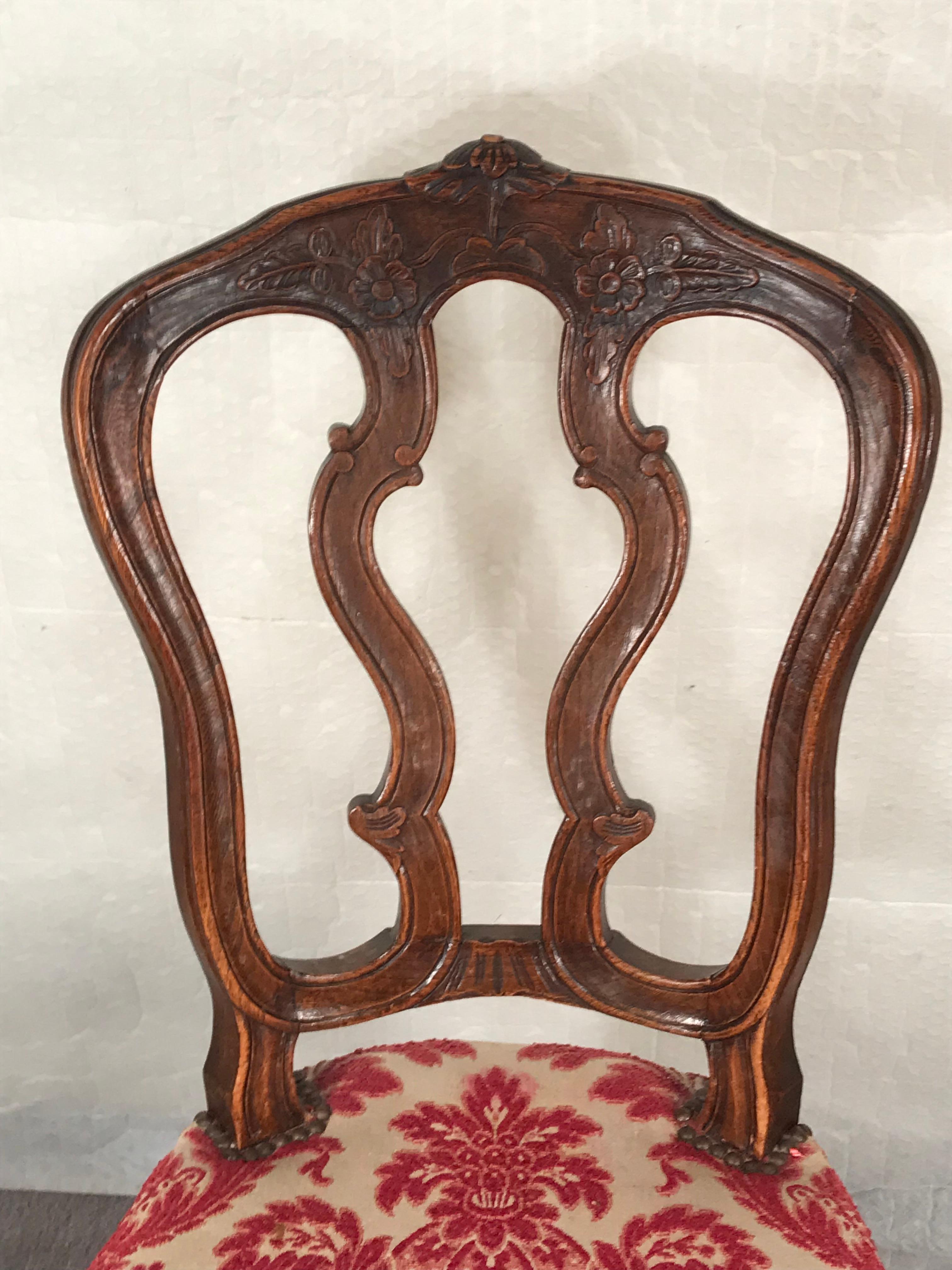 European Set of Six Baroque Chairs, France 1760