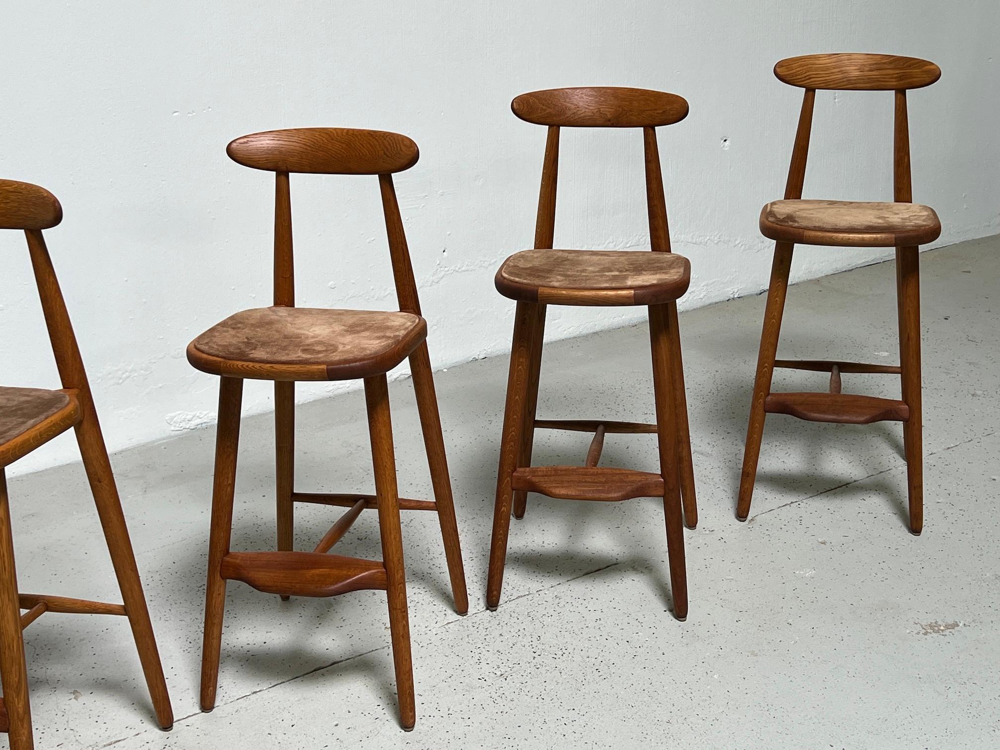 Mid-20th Century Set of Six Barstools by Vilhelm Wohlert For Sale