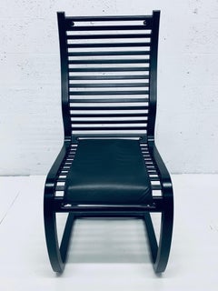 Set of Six Terge Hope “Spring” Black Cantilevered Dining Chairs for Westnofa