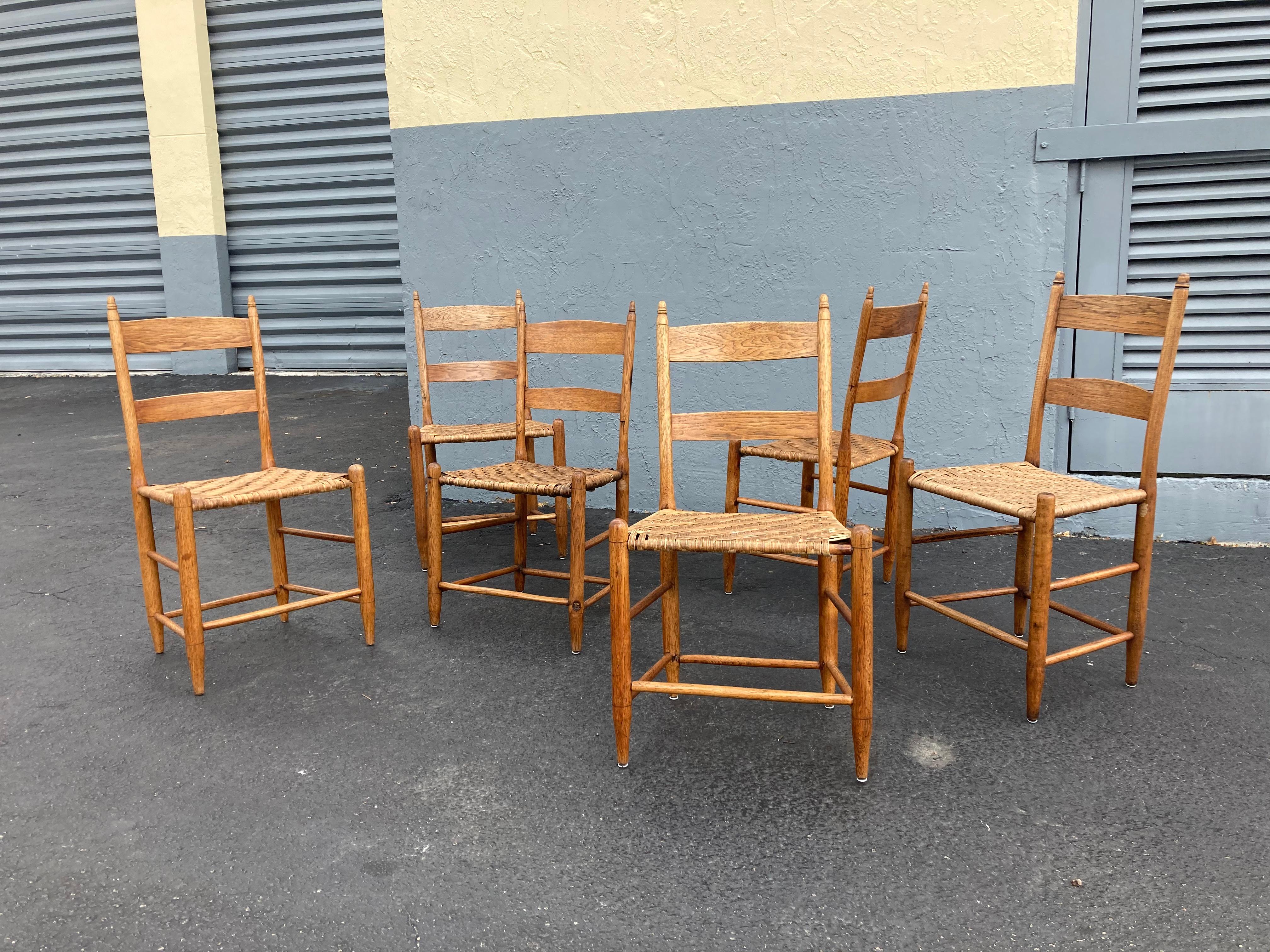 Hickory ensemble de six belles chaises de salle à manger anciennes, Virginie, années 1880 en vente 5