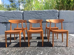 Set of Six Beautiful Bentwood Danish Dining Chairs