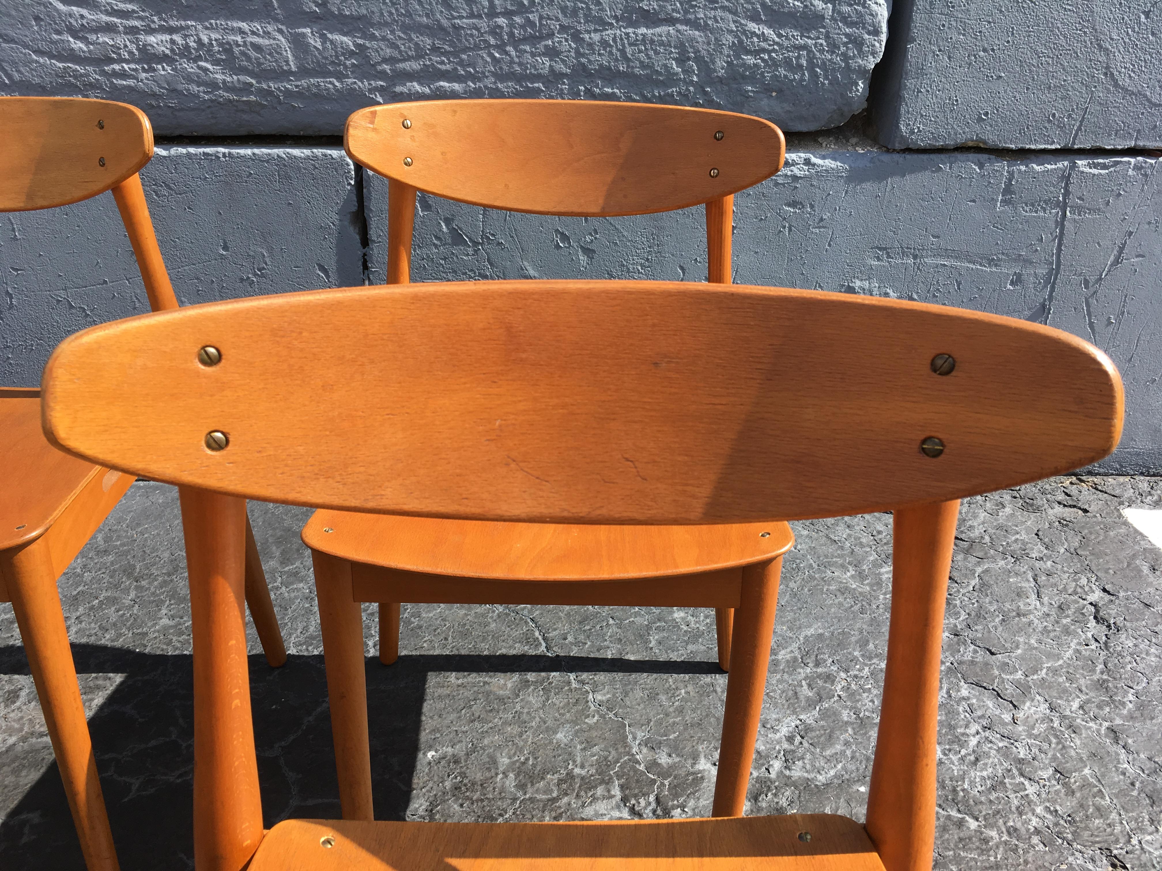 Set of Six Beautiful Bentwood Danish Dining Chairs 2