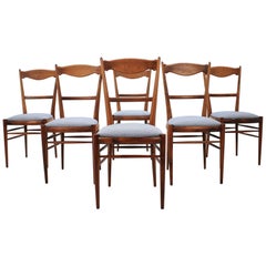 Set of Six Beech Dining Chairs
