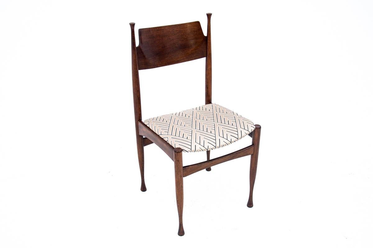Mid-20th Century Set of Six Beige Chairs, Scandinavia, 1940s, Restored