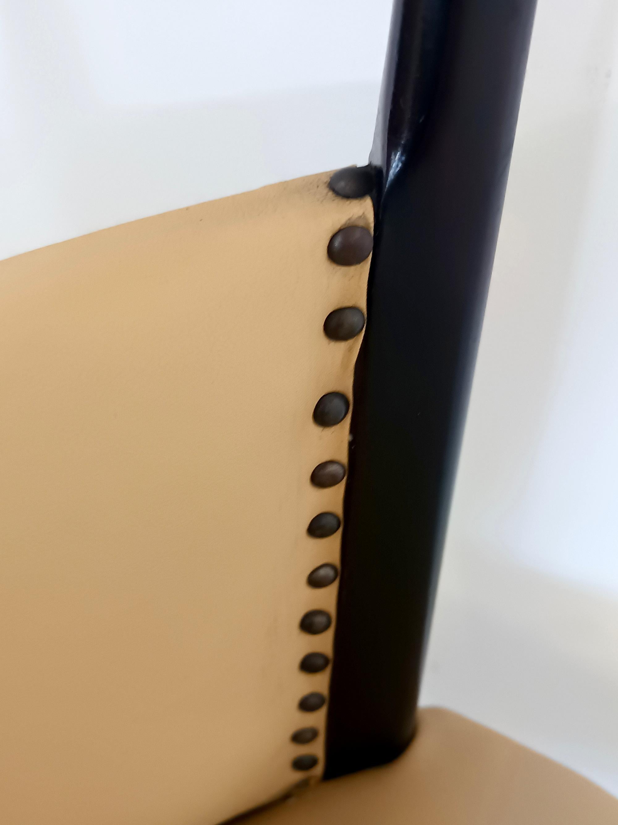 Set of Six Beige Skai Dining Chairs Ascr. to Melchiorre Bega, Italy im Angebot 5