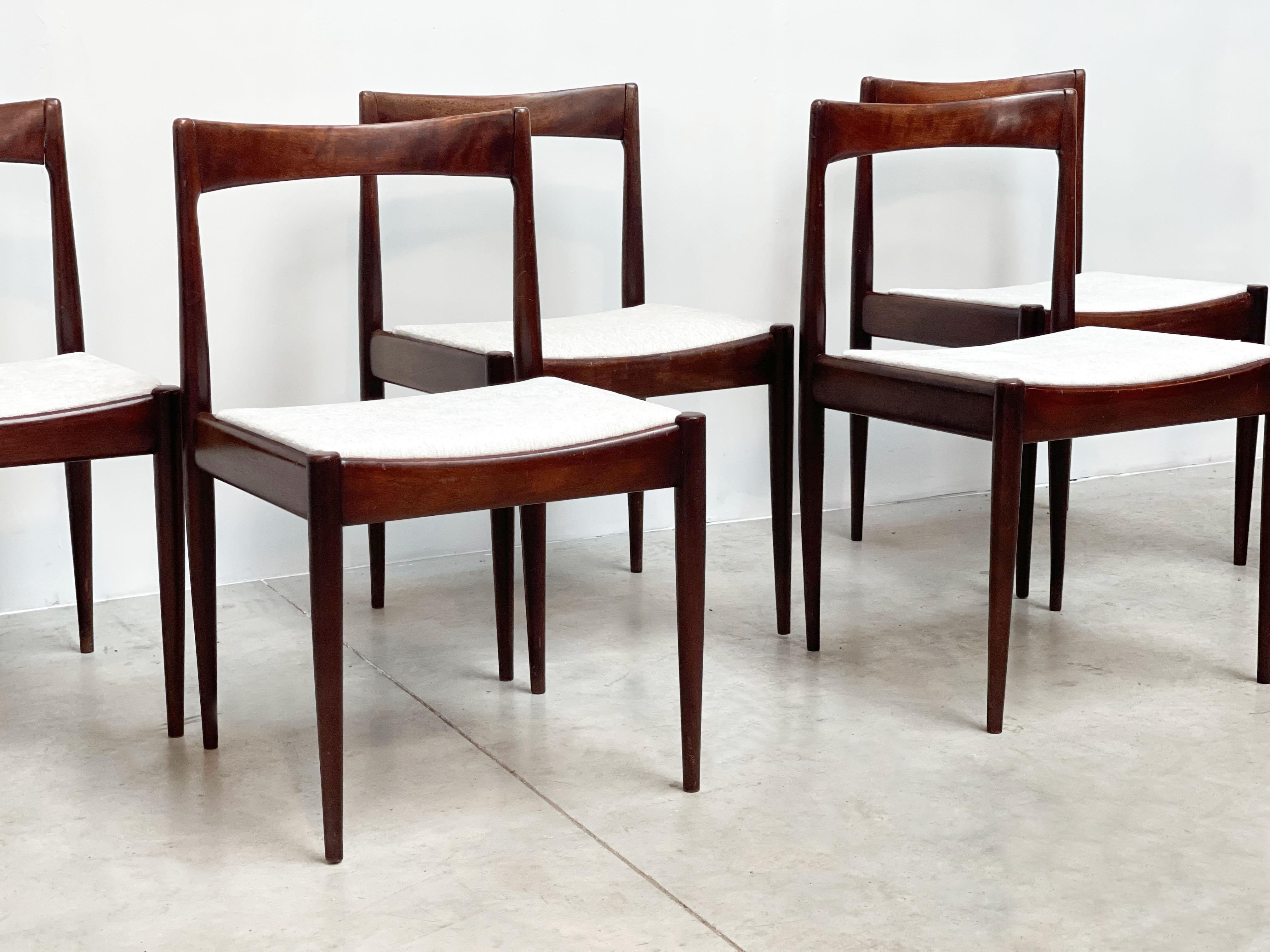 Set of six Belgian midcentury dining chairs 1