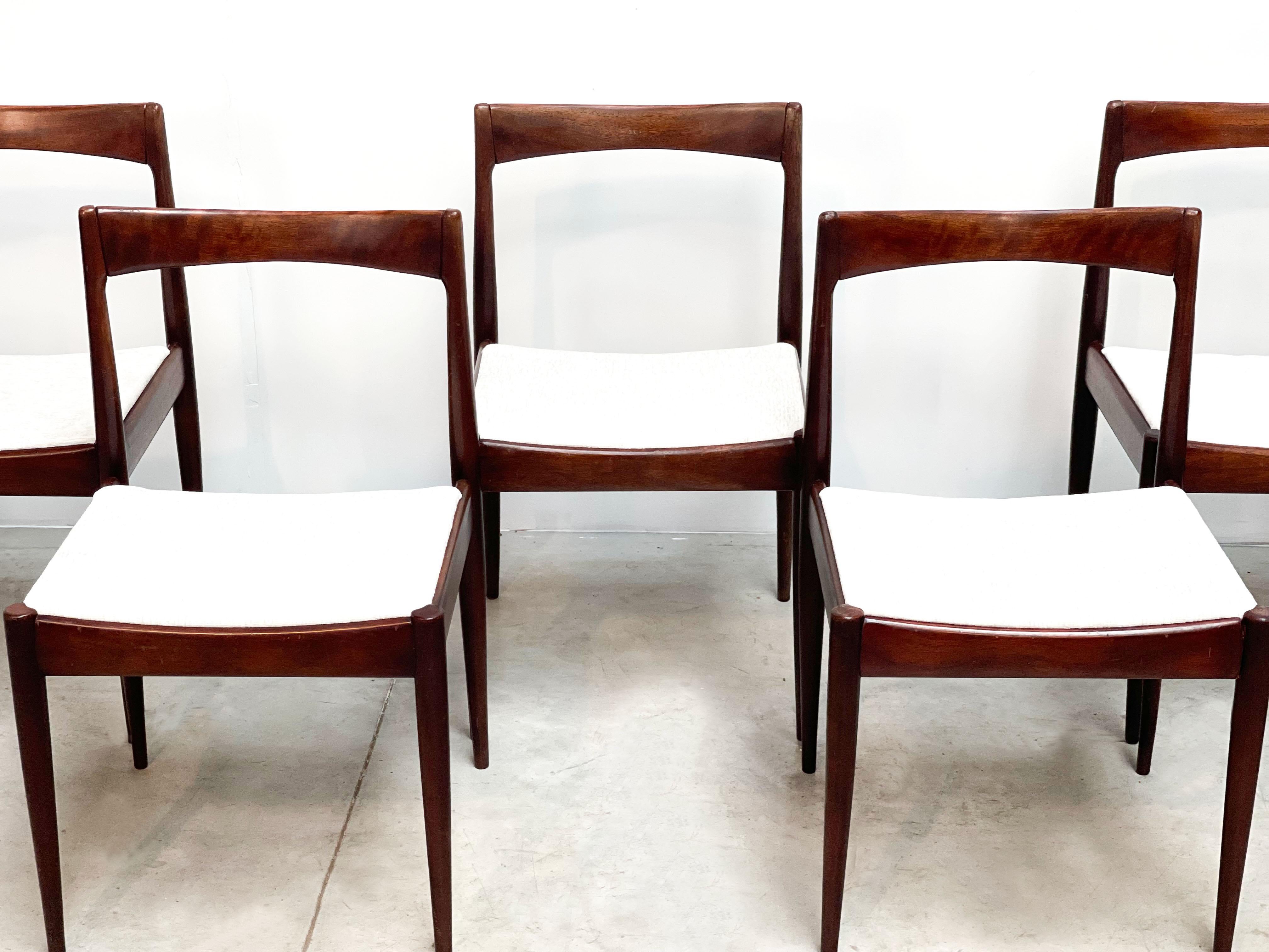 Set of six Belgian midcentury dining chairs 2